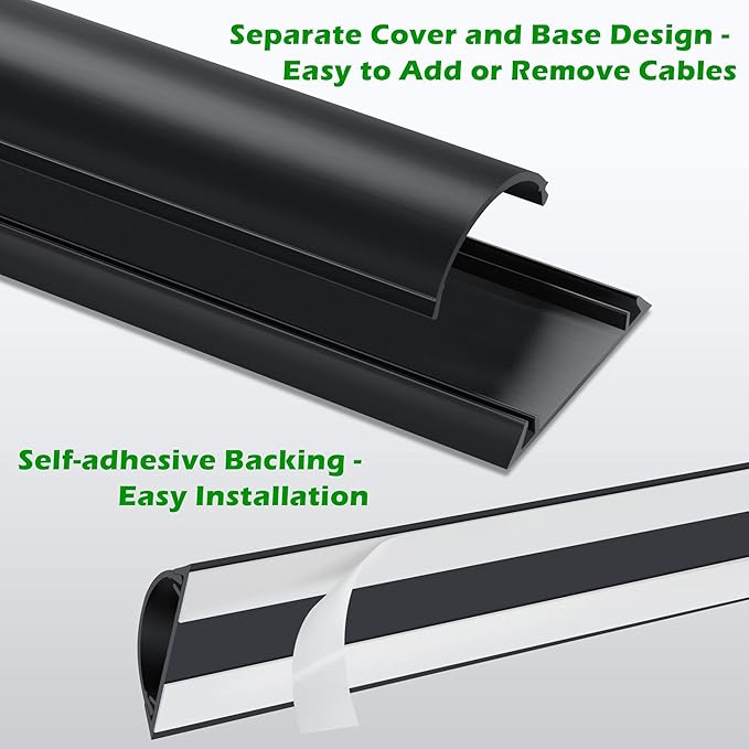 Cord Cover Floor 34in, Large Capacity Floor Cable Cover, Hard PVC Cord Hider - Image 4