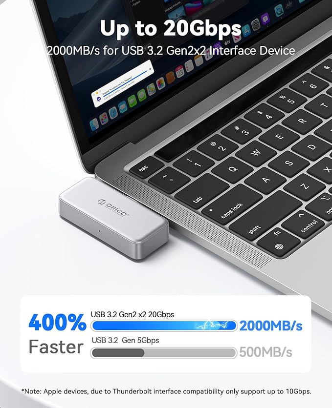 ORICO FlashPod 1TB Portable SSD Up to 2000MB/s, Direct Plug Design, High-Speed - Image 3