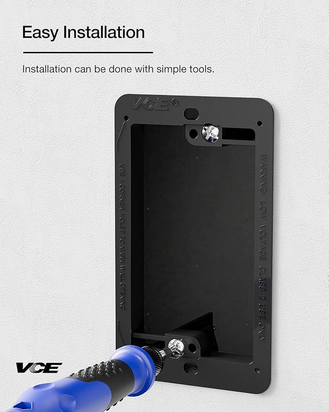 VCE 25-Pack Low Voltage Box for Single Gang Wall Plate, Telephone Cables - Image 2