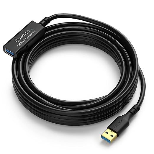 USB 3.0 Active Extension Cable 25 Feet, Long USB Type-A Male to Female Extender by Conable