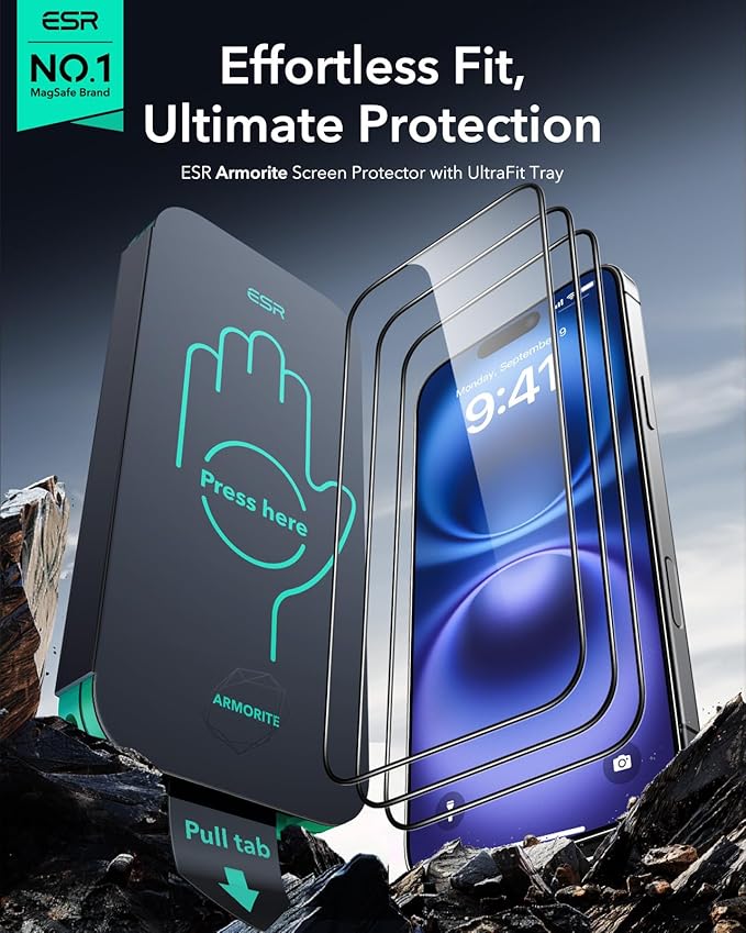 ESR 3 Pack 9H+ Glass for iPhone 16 Plus/iPhone 15 Plus Screen Protector - Image 2