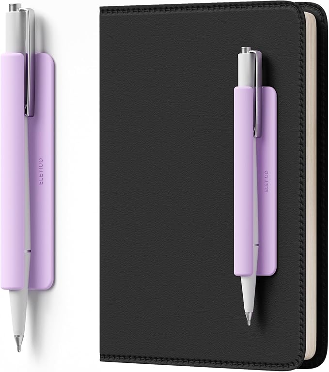 ELETIUO Pencil Holder For Most Pens, Self-Adhesive Stick To Notebooks, Silicone by ELETIUO