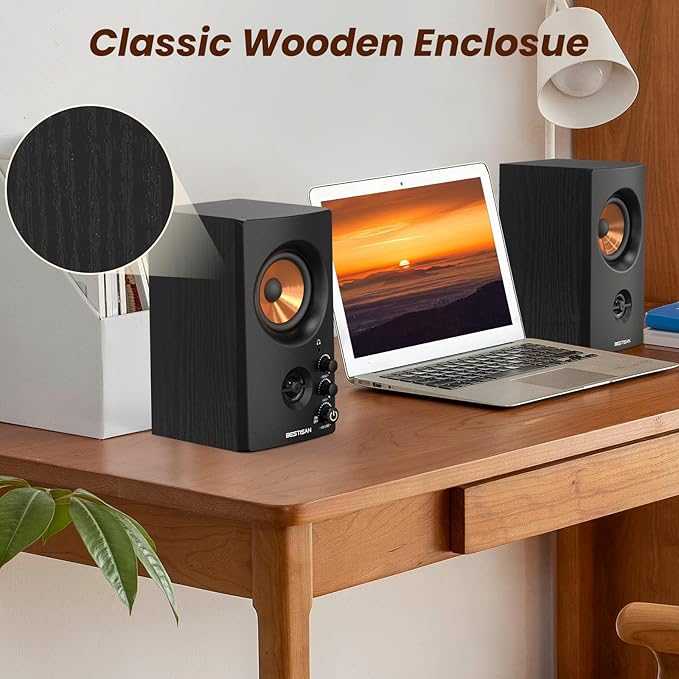 BESTISAN Active Bookshelf Speakers, 50W BT Home Speakers, 3’’ Woofer, 1’’ Silk - Image 5