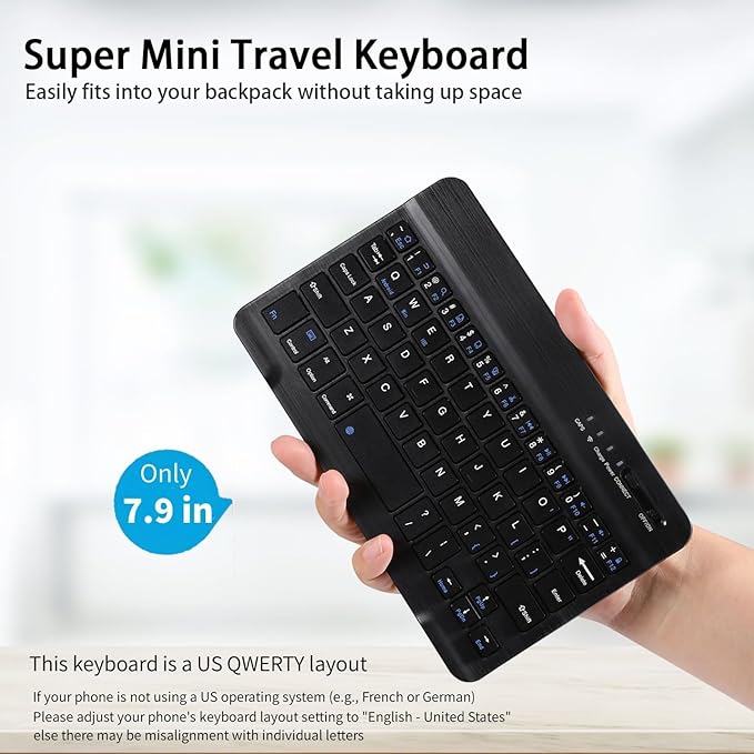 for Samsung Galaxy Z Fold 7 6 5 Keyboard and Mouse, Portable Mini 7.9 inch - Image 5