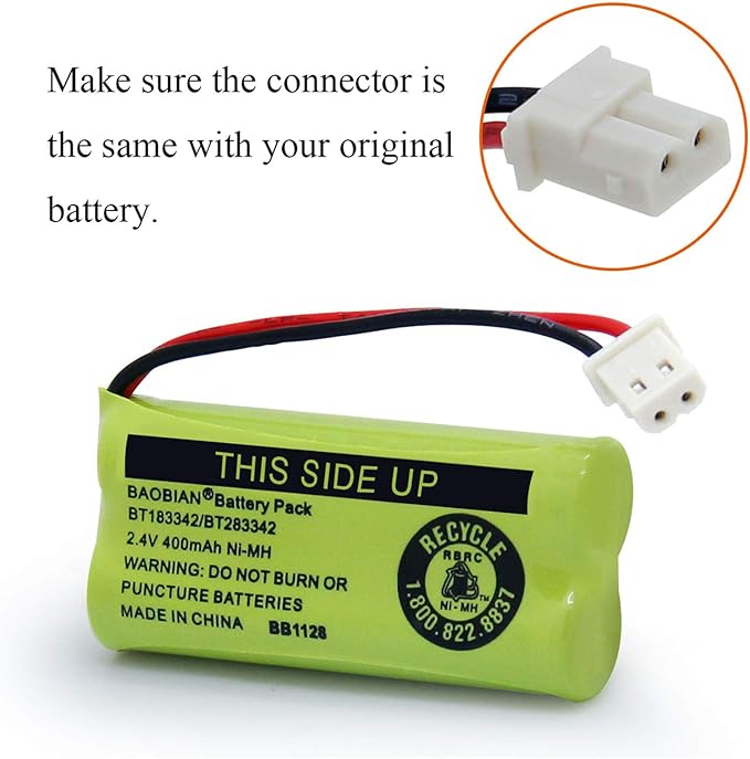 BT183342/BT283342 2.4V 400mAh Ni-MH BT166342/BT266342 BT162342/BT262342 - Image 3