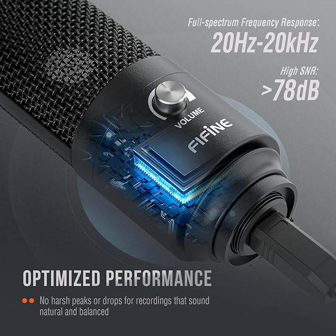 FIFINE Studio Condenser USB Microphone Computer PC Microphone Kit - Image 2