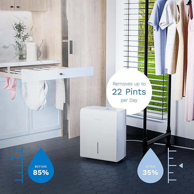 hOmeLabs 1, 500 Sq. Ft White Dehumidifier - Image 5