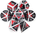 Haxtec DND Metal Dice Set D&D Red and Black Metal DND Dice Compatible by HaxtecDice