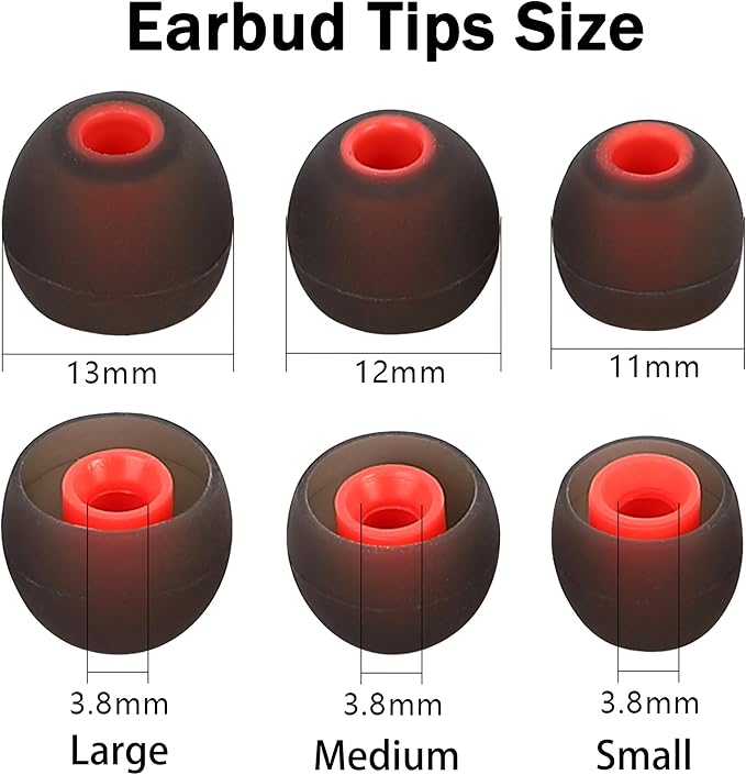 Earbud Replacement Tips Silicone Earbud Tips Eartips Fit Most in-Ear Earbuds - Image 2