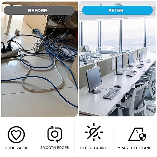 2" Black Desk Grommet, JTemgle Plastic Cable Hole Cover Computer Table Cord - Image 4