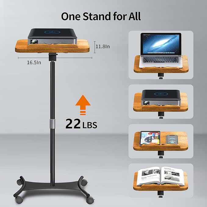 NAMON Rolling 2-in-1 Dual-use Music Stand & Desktop Book Stand, 100% Solid Wood - Image 3