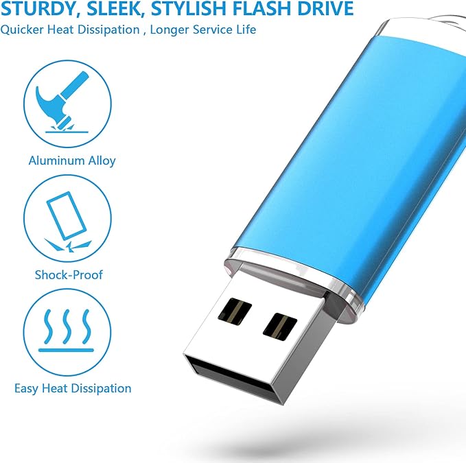 KOOTION Flash Drive 8GB 10 Pack USB 2.0 Thumb Drive Capped Memory Stick Jump - Image 4