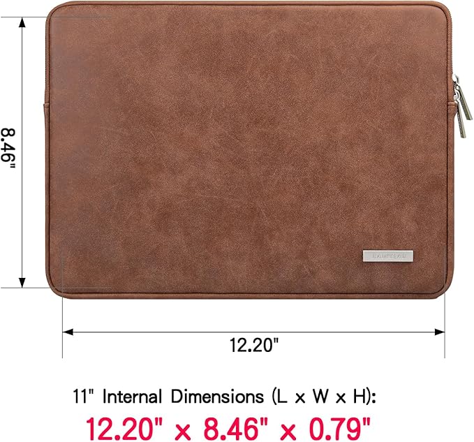 RAINYEAR 11 Inch Laptop Sleeve PU Suede Leather Case Protective Padded Cover - Image 3