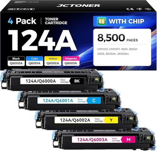 124A Toner Cartridge Set 4-Pack High Yield Replacement by JCTONER