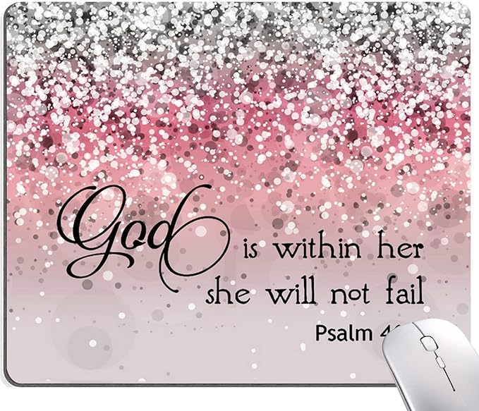 Hokafenle Mouse Pad, Psalm 46:5 God is Within Her, She Will not Fall by Hokafenle