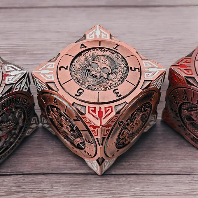 Spinner Dice 7-in-1 Metal DND Set – Premium Copper RPG Dice - Image 2