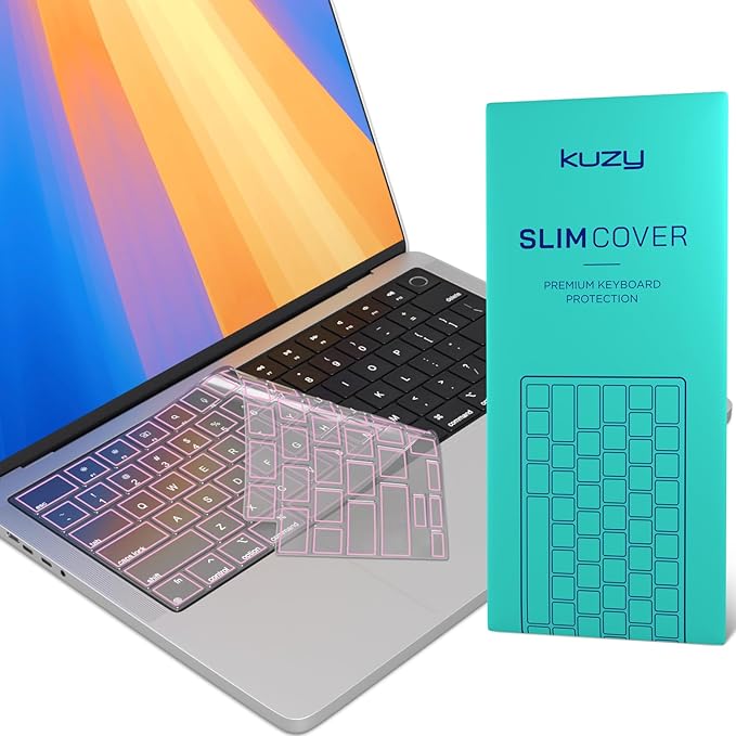 Kuzy Pink Premium MacBook Pro 14 inch Keyboard Cover M4 16" 2025 2024 2023 M3 by KuzyProducts