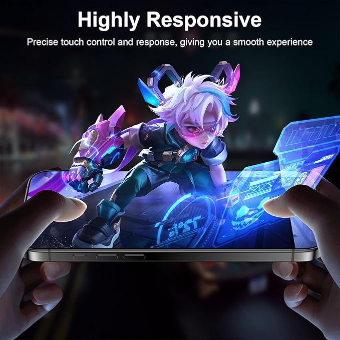 Esanik for iPhone 16 Plus/15 Plus Matte Glass Screen Protector Anti-Glare & - Image 6