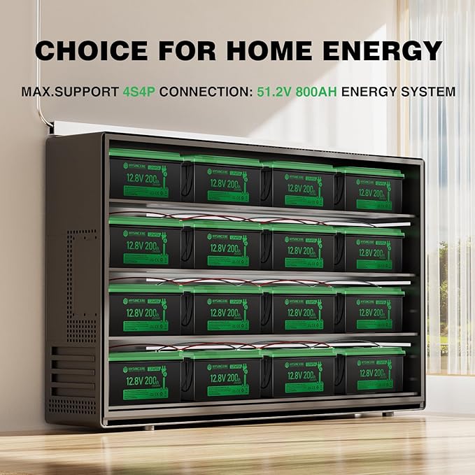 12V 200Ah LiFePO4 Lithium Battery Built-in 200A BMS, Max.2560Wh Energy - Image 6