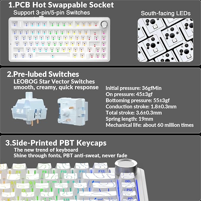 AULA F75 Pro Wireless Mechanical Keyboard - Image 4
