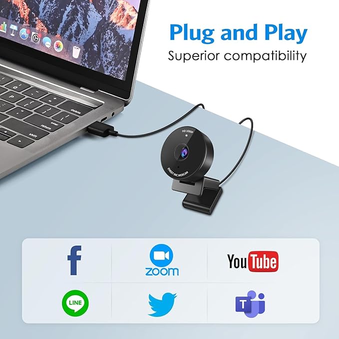EMEET C950 Webcam for PC, 1080P Webcam - Image 7