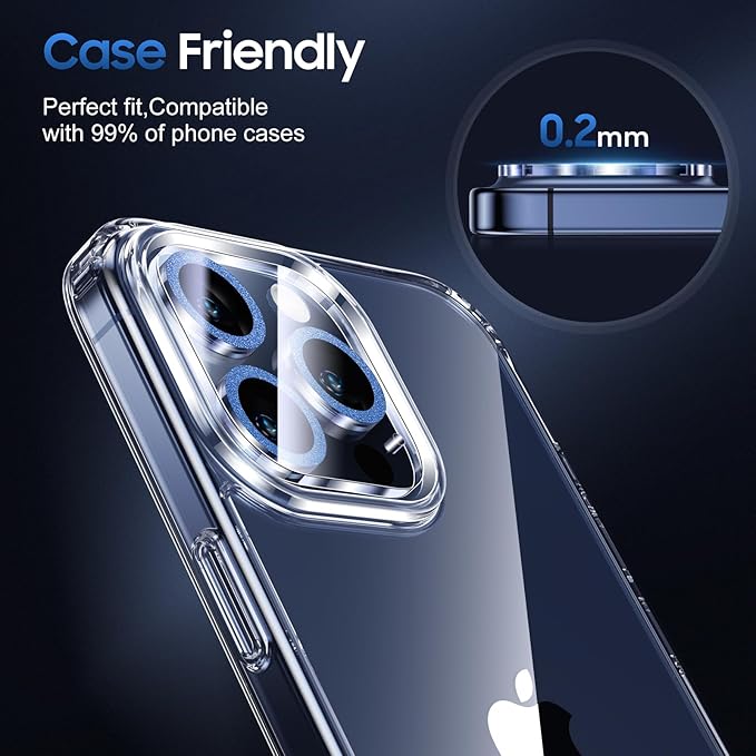 UniqueMe for 3 Pack iPhone 15 Pro/iPhone 15 Pro Max Camera Lens Protector - Image 7