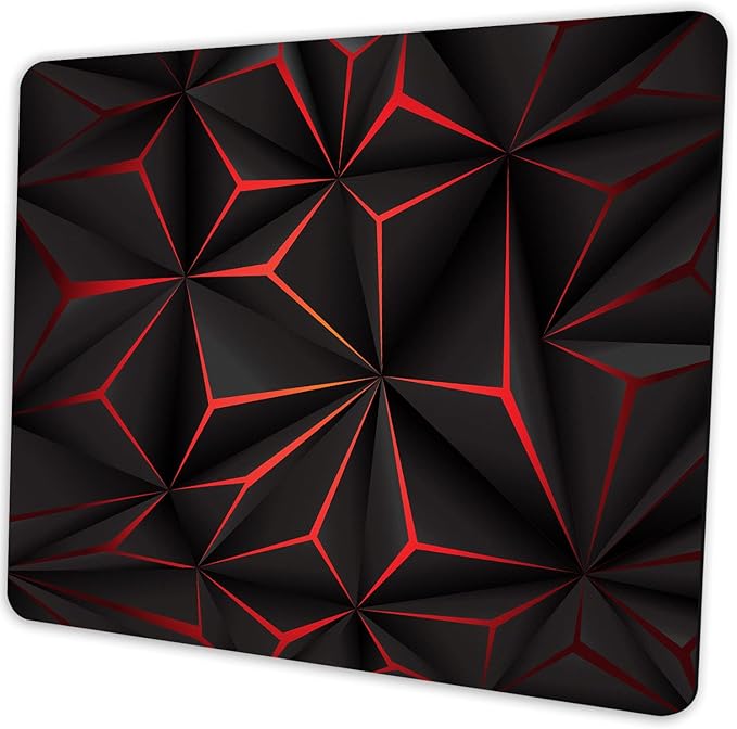 Abstract Art Mouse Pad with Personalized Red Design Computer Laptop Non-Slip by Shalysong