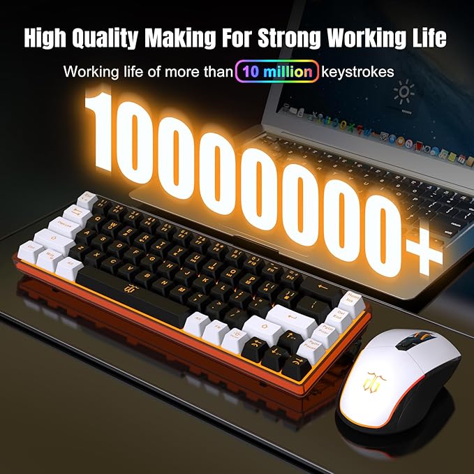 Snpurdiri 60% Wireless Gaming Keyboard and Mouse Combo, Mini Mechanical Feel - Image 5