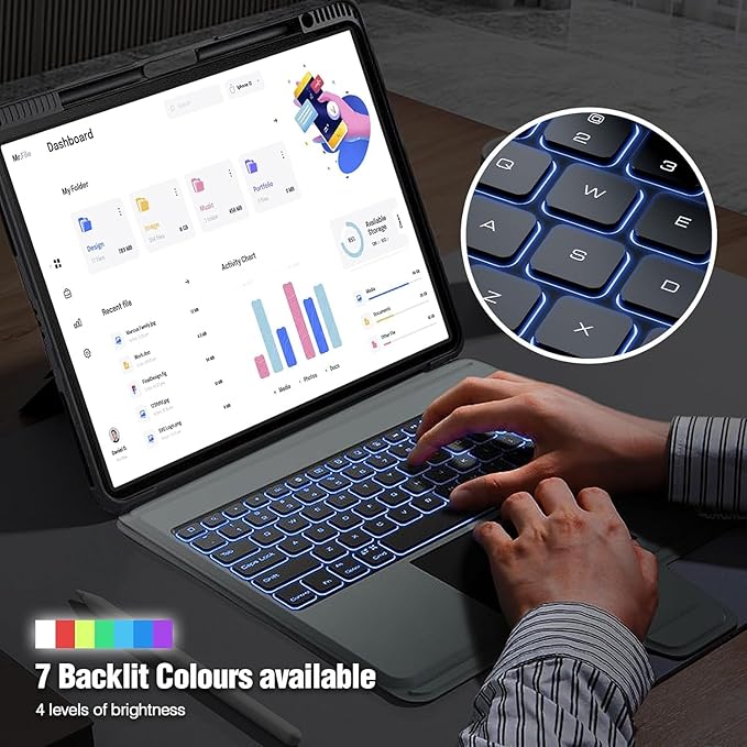 Nillkin iPad Air 13 inch Case Keyboard, Slide Camera Cover, iPad Pro 12.9 - Image 3