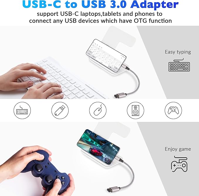 USB to Micro USB Adapter 2 Pack, Unidirectional Micro USB Male to USB Female - Image 4