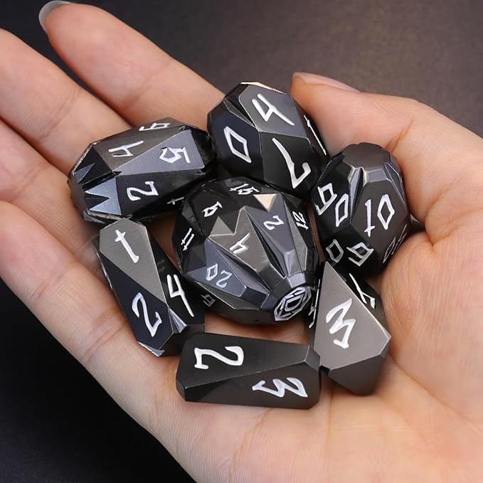 Metal DND Dice Set D and D, Dungeons and Dragons Dice of 7 RPG Dice Set Metal - Image 7