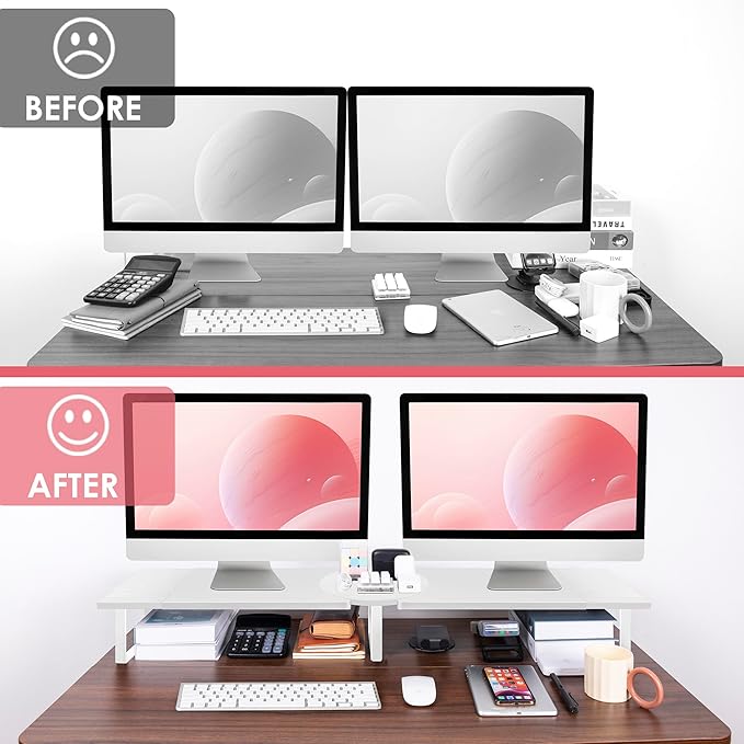 Dual-Monitor-Riser-Stand-For-Desk, Large Monitor Stand Riser - Image 7