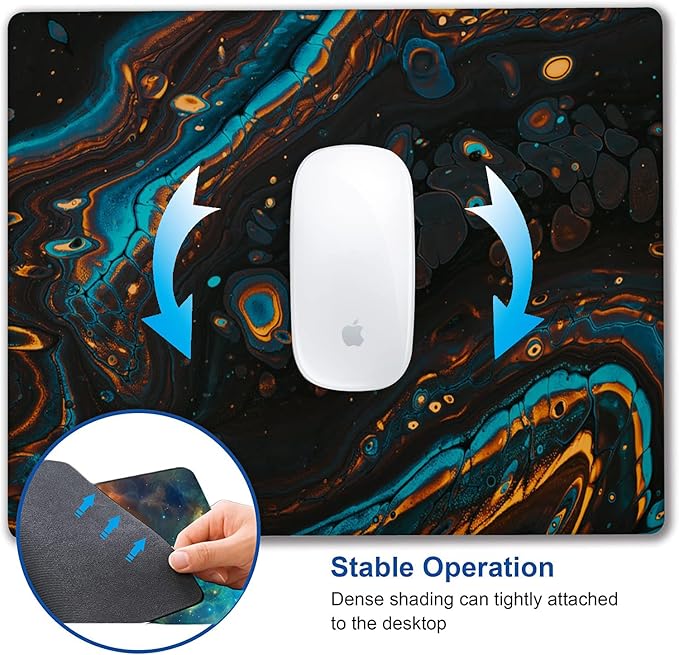 Green White and Black Marble Mouse pad Customized Mousepad Non-Slip Rubber Base - Image 6