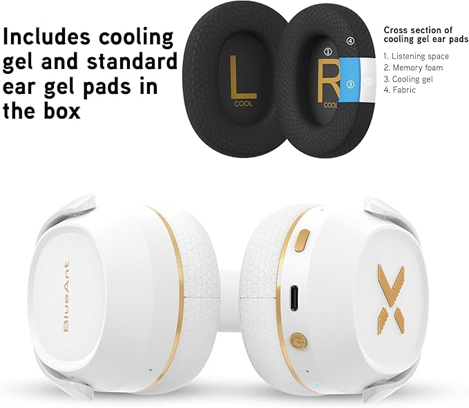BlueAnt Pump X - The Gym Headphones | White/Gold | Sports Headphones | - Image 4