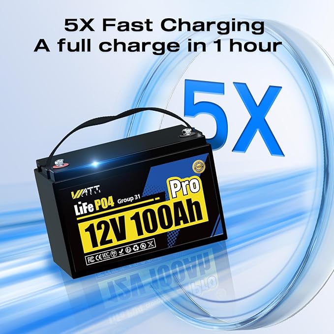 12V 100Ah LiFePO4 Lithium Battery, BCI Group 31, Deep Cycle Up to 15000 Cycles - Image 6