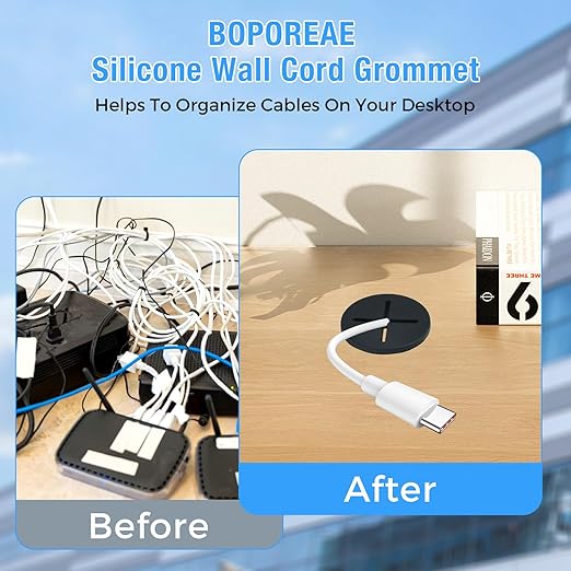 Desk Grommet, 1 in 25 mm Silicone Rubber Grommets, Flexible Wall Cord Pass - Image 6