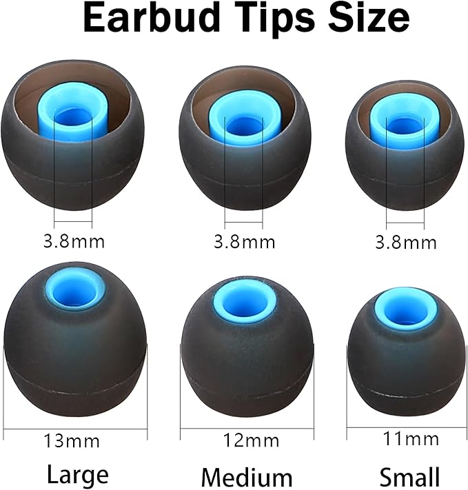 Silicone Earbud Tips Replacement Ear Tips Earbud Covers Fit Most in-Ear Earbuds - Image 2