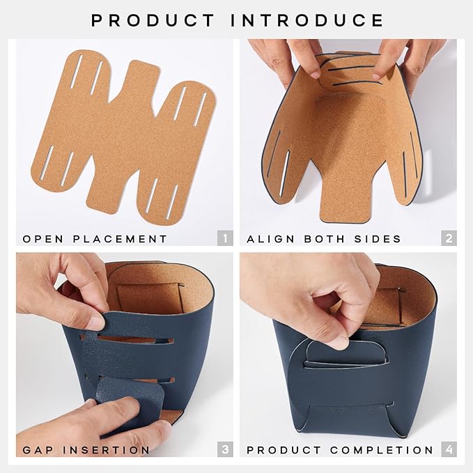 HOMIEAZICOZI 2-Pack Cork Leather Desk Accessories Storage - Image 6