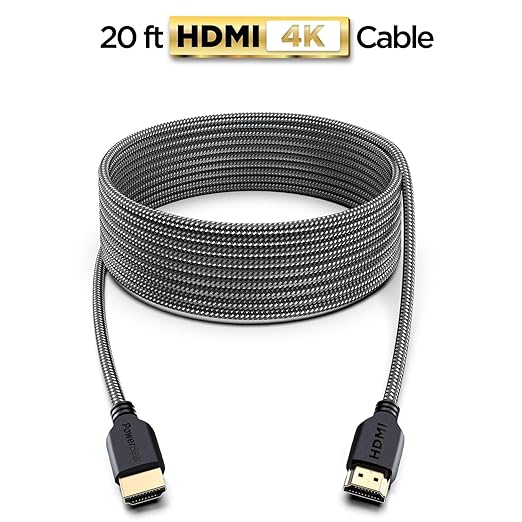 PowerBear 4K HDMI Cable 20 ft High Speed, Braided Nylon & Gold Connectors - Image 2