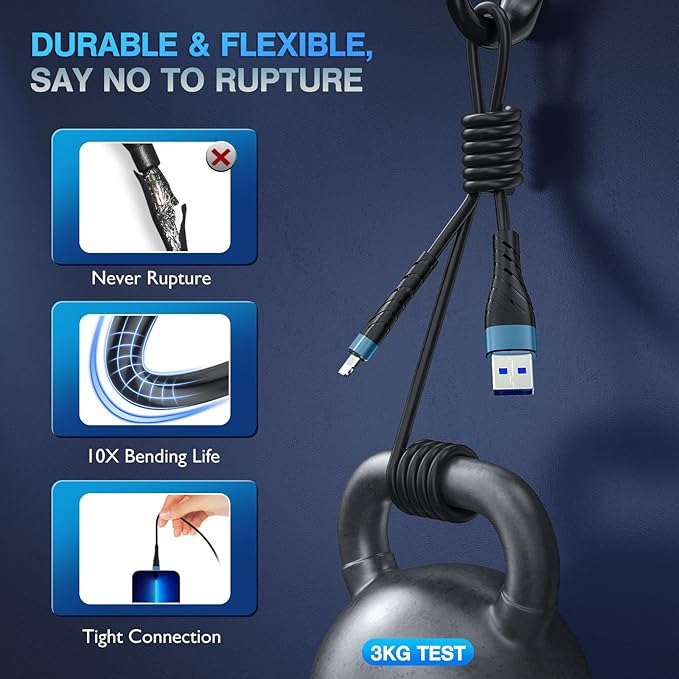 OIITH MFi Certified Short for iPhone Charger Cable 3 Pack 1 Ft, 12 inch for - Image 5