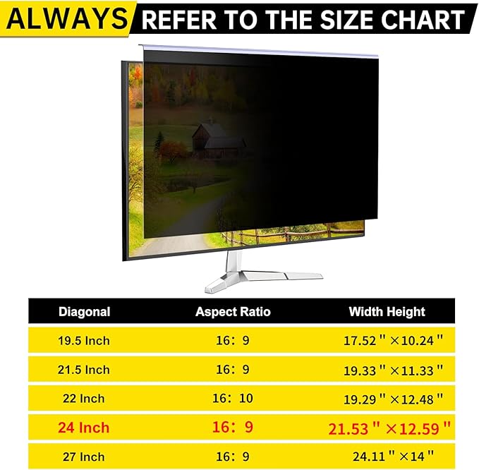 [2-Pack 24 Inch Computer Privacy Screen Filter - Image 7
