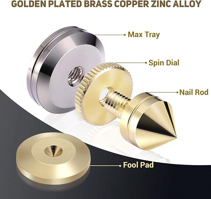 Facmogu 4PCS Golden Speaker Isolation Spikes - Image 4
