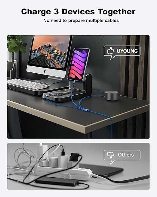 Multi Charging Cable 2Pack 6FT, 3 in 1 Charger Cable Braided Universal Phone - Image 3
