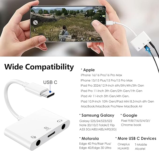 USB-C to Microphone & 3.5mm Audio Adapter - Image 6