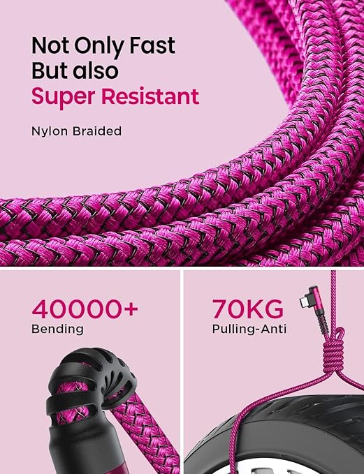 AINOPE Type C Cable 3.1A Type C Charger Fast Charging Right Angle, Resistant - Image 7
