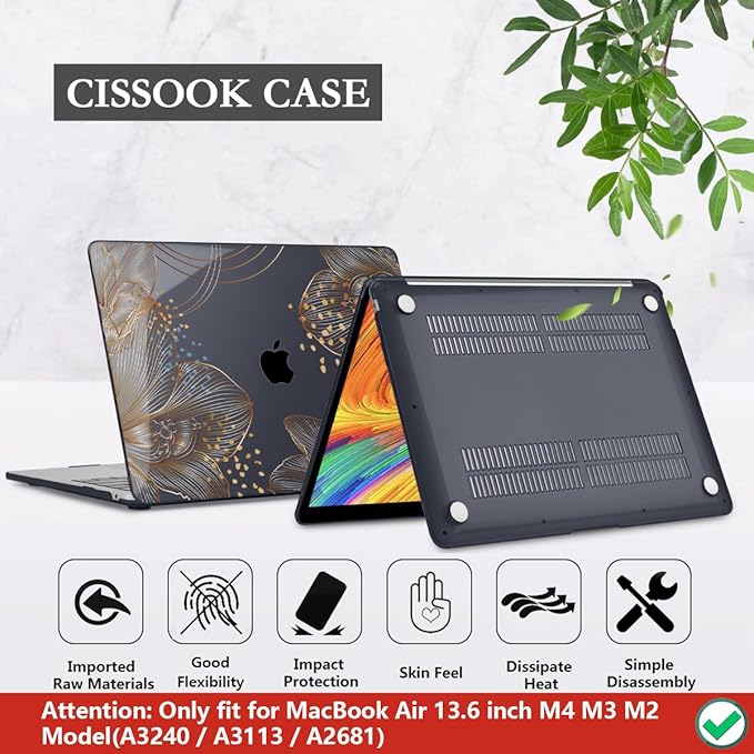 CISSOOK Gorgeous Flower Case for MacBook Air 13.6 inch M4 M3 M2 2025 2024 2022 - Image 6