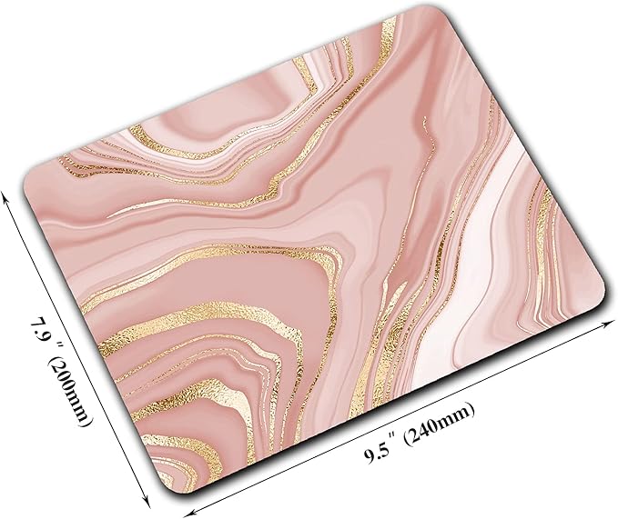 Gold Marble Mouse Pad, Stripes Pattern Mousepad - Image 2
