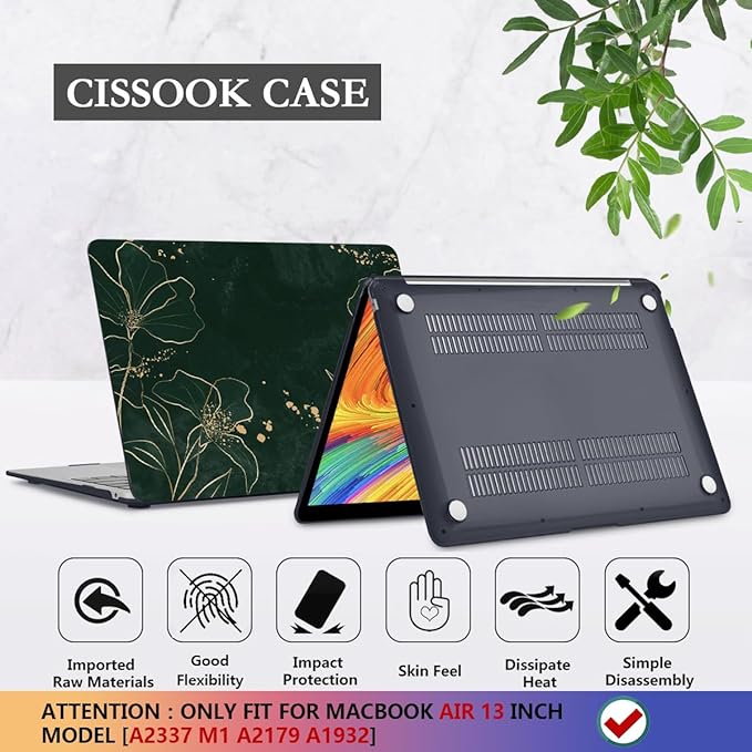 CISSOOK Case for MacBook Air 13 inch 2021 M1 A2337 A2179 A1932, Hard Shell - Image 6