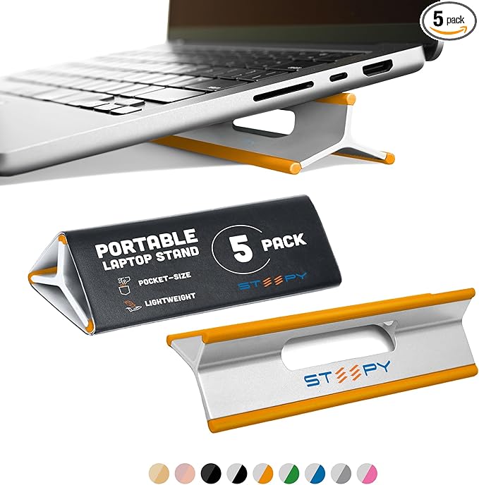 Steepy Low Profile Laptop Stand – 3 Heights Computer Stand – Plastic Laptop by Steepy