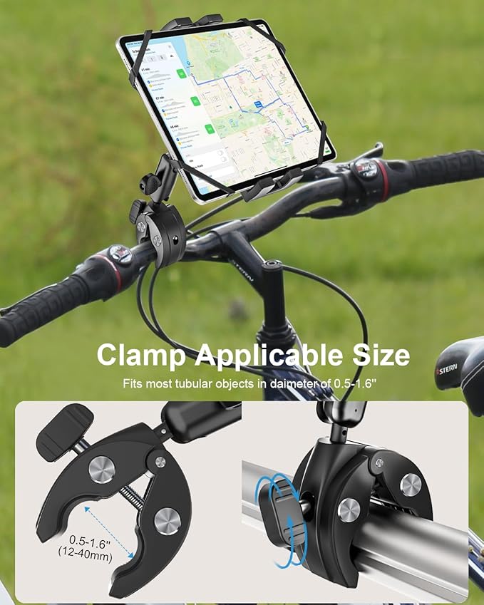 Metal iPad Tablet Mount for Boat Helm, Wheelchair Pole, Golf Cart, Mic Stand - Image 5